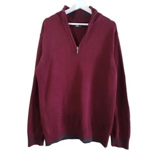 Denver Hayes Pull Over Ribbed Sweater Size Large in Maroon